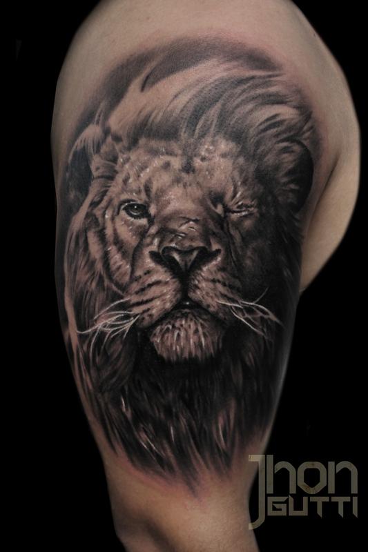 Jhon Gutti Tattoos Royal King LION WITH SCAR